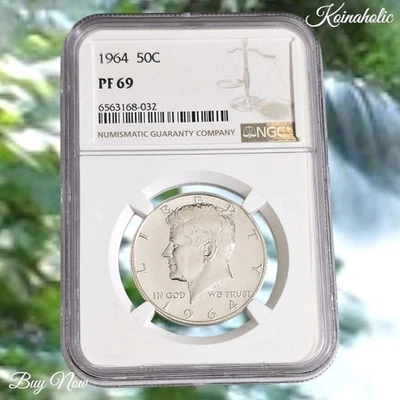 1964 John F Kennedy, NGC PF69 Silver Proof Half Dollar, Bright  White In Color - Image 1 of 4