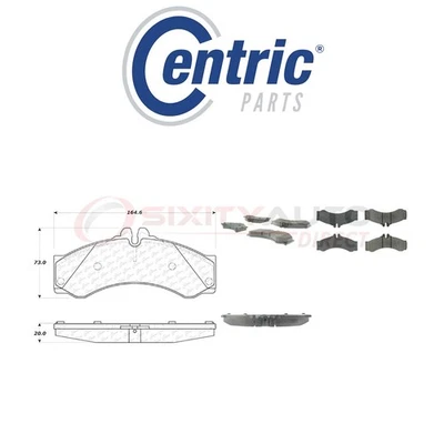 Centric Semi Metallic Brake Pads w Shims for 2003-2006 Dodge Sprinter 3500 dw Foto 1 de 4