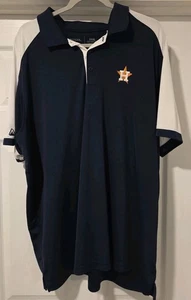 Houston Astros Antigua Navy Blue White Mens 3X XXXL Short Sleeve button  shirt  - Picture 1 of 4