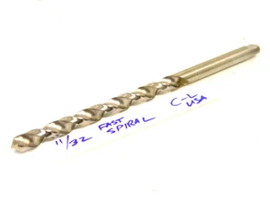 NEW SURPLUS CHICAGO-LATROBE USA 11/32" FAST SPIRAL TWIST DRILL .3437" - Picture 1 of 1