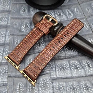 Lizard Leather Watch Band for Apple Watch size 38/40/41mm Exotic Leather - Picture 1 of 12