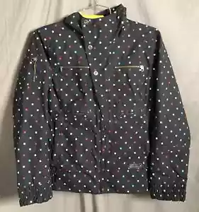 Burton Snowboard Jacket Black Multicolored Squares DryRide Size Large Womens - Picture 1 of 3