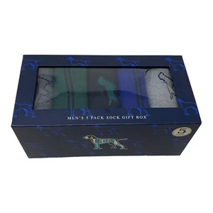 DOG & ROSE Men's 5 Pairs Socks Multi Blue Green Gray Dogs Gift Set Size 8-12 - Picture 1 of 3