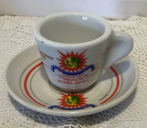 SERRA NEGRA BRAZIL HOTEL DEMITASSE CUP & SAUCER HEAVY PORCELAIN RESTAURANT WARE - Picture 1 of 8