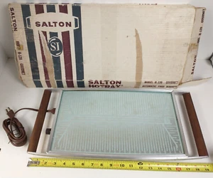 Vintage SALTON Hotray Electric Warming Tray Glass Food Warmer Hot Plate H-120, F - Picture 1 of 8