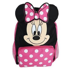 New Disney Girl's 12-inch Minnie Mouse Big Face Backpack