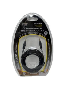 Cable de enchufe estéreo auxiliar de 3,5 mm enchapado en oro 6 ft macho a macho cable de sonido de audio auxiliar - Imagen 1 de 10