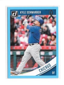 2018 Donruss Baseball KYLE SCHWARBER Father's Day Ribbon #/49 - CHICAGO CUBS - 