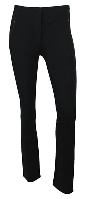 Pantalones THE ROW negros elásticos de punto apretado frente plano tiro medio pierna recta S Foto 1 de 4