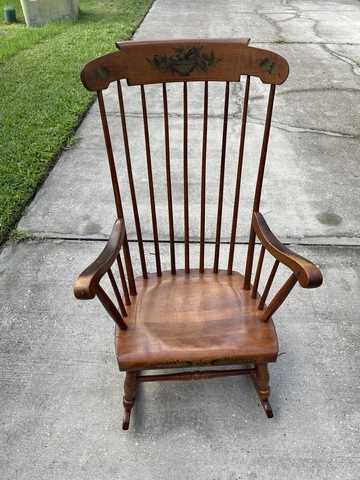 1962 S. Bent & Bros Colonial Adult Low Profile Rocking Chair Antique Numbered 13 Cover