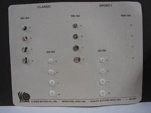 Weber Button Sellman Musterkarte, Style Classic & Sport I Buttons SC09 - Bild 1 von 5
