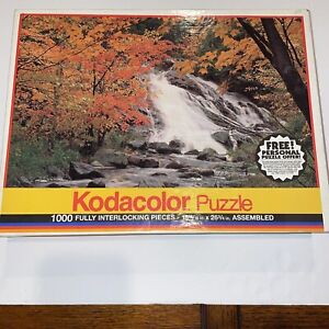VTG 1991 Kodakcolor 1000 pc Puzzle Fall Leaves Water Fall Appr 18” X 26 NEW