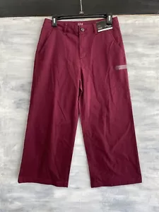 A.N.A High Waist Wide Leg Crop Chino Pants, 2 4 6 8 10 12 14 16 18 - Deep Ruby - Picture 1 of 7