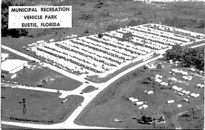 Municipal Recreation Vehicle Park Eustis $2.50 a day FLORIDA CHROME POSTCARD D18 - Picture 1 of 2