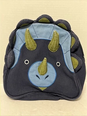 School Pottery Barn BACKPACK PRE K Mini Blue DINOSAUR Triceratops Christmas Gift - Image 1 of 4