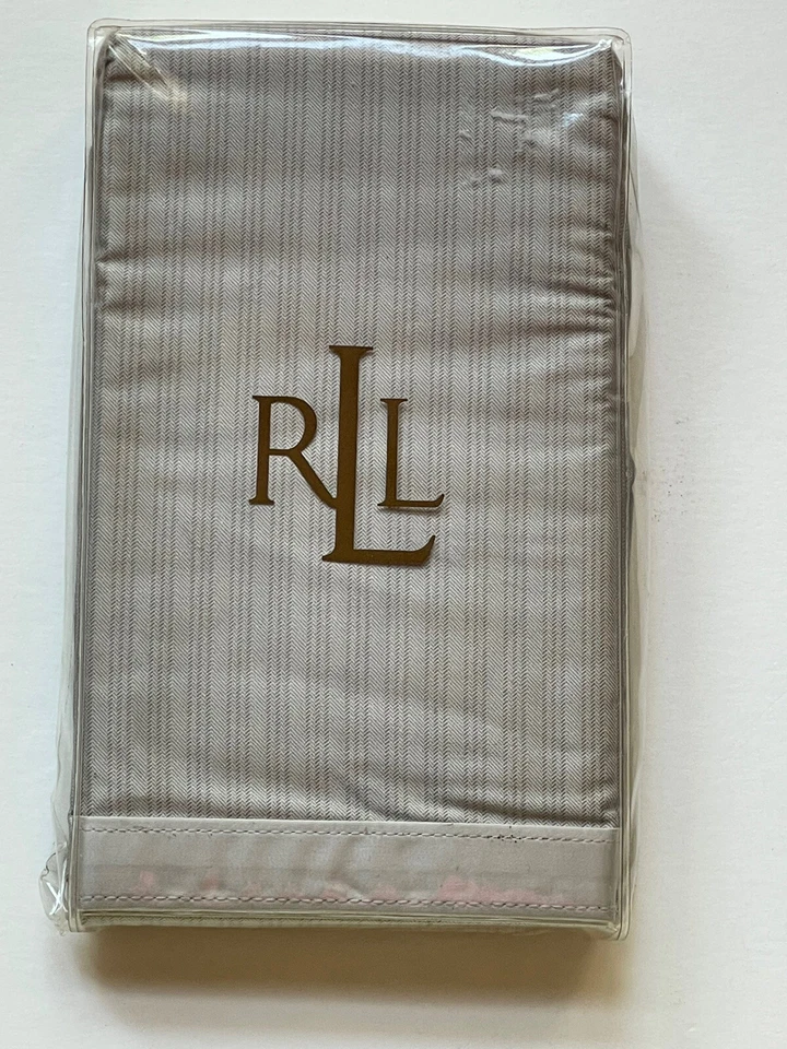 RALPH LAUREN 2 TWO KING PRIYA CREAM BLACK PALMS STRIPE PILLOWCASES