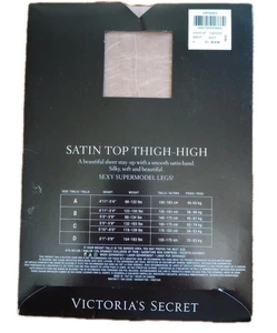 Victoria's Secret Satin Top Thigh High Size A Pantyhose Stockings Nude Invisible - Picture 1 of 4