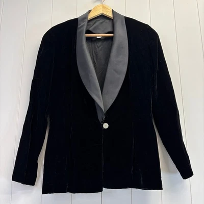 Blazer clásico vintage de terciopelo bruja caprichoso para mujer talla 12 Fairy Grunge Vamp Foto 1 de 4