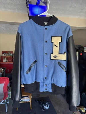 Chaqueta de Lana Letterman Universitaria Años 70 De Colección Talla Grande Hecha en EE. UU. Foto 1 de 4