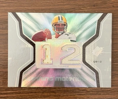 2007 Aaron Rodgers SPx Winning Materials Dual Jersey Packers QB 12 Near Rookie - Image 1 of 2