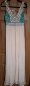 Flying Tomato Maxi Dress Women's Size Medium Cream Lined Skirt Hippie Boho - Picture 1 of 7