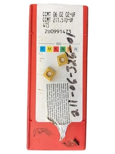 (6 Stück) Sandvik CCMT 06 02 02-UF Güte: 415 Hartmetalleinsätze - Bild 1 von 1