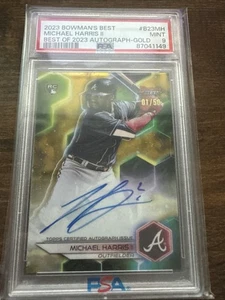2023 Bowmans Best Michael Harris Gold Auto /50 Psa 9 - Picture 1 of 1