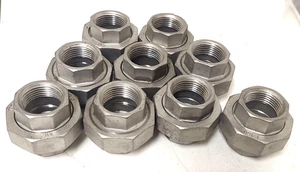 ๐ฅ(QTY 9) UNION 1" Class 150 Female Thread NPT, 316 Stainless Steel Pipe Fitting - Picture 1 of 3