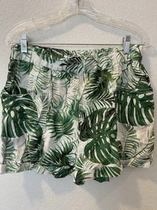Pantalones Cortos Tahari 100% Lino Jungla Tropical Hawaiano Mujer Talla M - Imagen 1 de 6