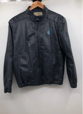 Vera Pelle темно-синий молнии кожаная мотоциклетная куртка сделано в Италии - размер M - Изображение 1 из 4