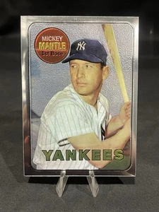 Carta Topps Finest Mickey Mantle 1996 #19 (1969 Topps RP) - Foto 1 di 2