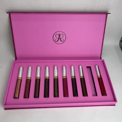 New Anastasia Beverly Hills Liquid Lipstick Set 9 Full Sz Metallic Holiday READ - Image 1 of 4