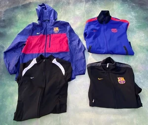 Lot of 3 Nike FC Barcelona Track Jackets Sizes L XL With BONUS Jacket XL. - Picture 1 of 12