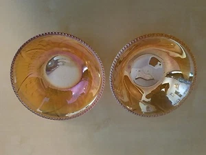 Set 2 piatti caramelle snack vintage in vetro color ambra - Foto 1 di 4