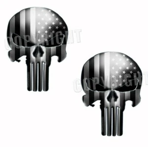 Calcomanías Calavera Calavera Sometida Bandera Americana Calavera Pegatinas Calavera Paquete de 2 N - Imagen 1 de 3