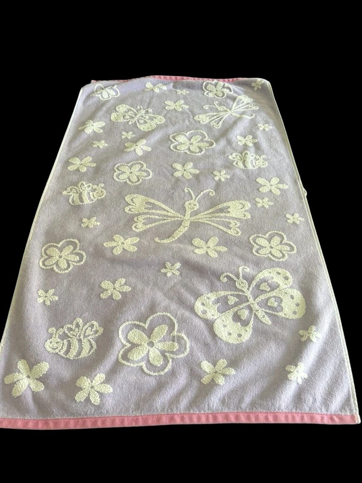 Toalla de baño Kassa Kids rosa lavanda rosa mariposa flor abeja libélula 44x26 Foto 1 de 4