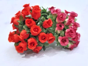 Artificial Mini Red Roses Flowers 72 bouquets (864 roses) - Picture 1 of 9