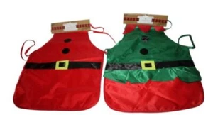 Set of 2 Fun Christmas Kids Aprons, Santa and Elf, 20.4" x 15", holiday baking! - Picture 1 of 3