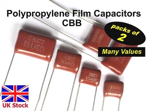 Condensatori film polipropilene CBB, molti valori, confezioni da due -UK Stock - Foto 1 di 88