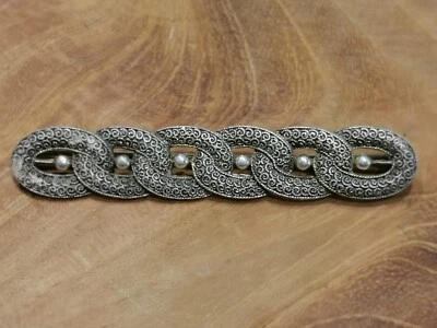 Art Deco Theodor Fahrner Perle Spilla Di 925 D'Argento - Immagine 1 di 2