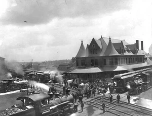 Train Station, Durand, Michigan, Early 1900's New Reproduction of Old Photo - Picture 1 of 1