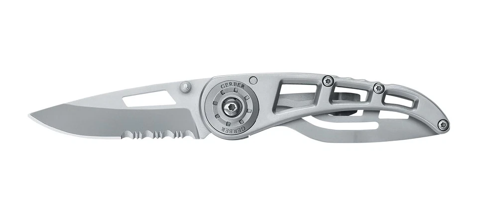 Geber Ripstop II Folding Knife Partially Serrated Blade Framelock - Image 1 of 1