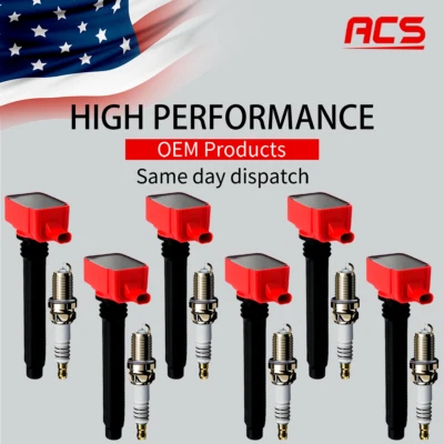 6PCS OEM New Ignition Coil & Iridium Spark Plug For Dodge Jeep Ram 3.6L V6 UF648 - Image 1 of 4