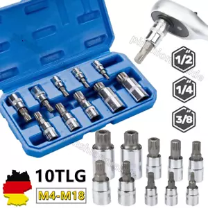10tlg Steckschlüssel-Satz 1/2 Innen Vielzahn Nüsse M4-M18 Steck Nuss Set DE - Bild 1 von 8