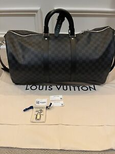 Louis Vuitton Keepall Bandouliere 55 Duffle Damier Graphite