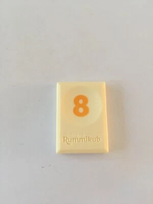 Tuile chiffre 8 huit orange pièce Rummikub Le rami des chiffres jeu de voyage - Photo 1/2