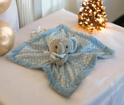 MANTA DE SEGURIDAD LOVEY ESPALDA SATINADA ELEFANTE AZUL JACKS AND JULES 14" Foto 1 de 4