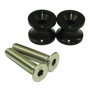 8mm Swingarm Spools Black For SUZUKI GSXR 600 750 1000 1100 1300 Hayabusa B-King - Picture 1 of 4