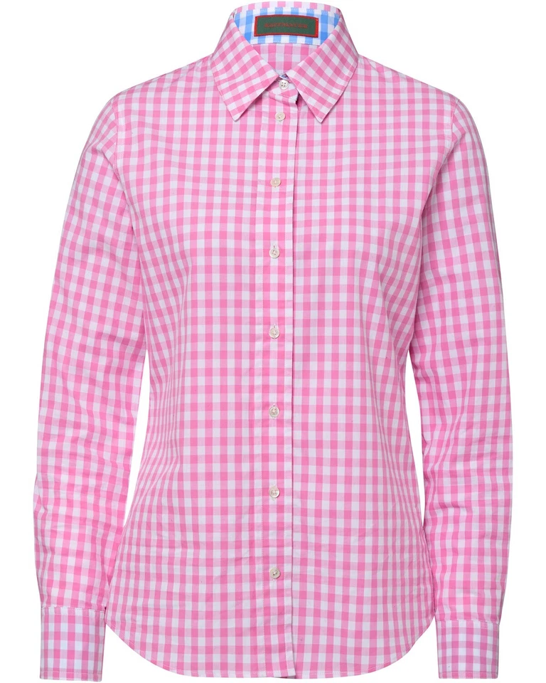 REITMAYER Langarmbluse in Vichykaro Trachtenmode Hemdblusenkragen Rundhals - Bild 1 von 1