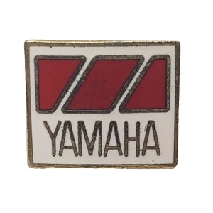 Yamaha Logo - Vintage Pinback Red White & Gold Tone PIN - Picture 1 of 6